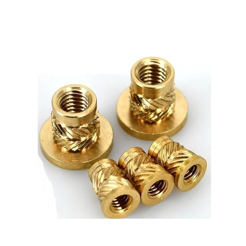 Rändelmuttern aus Messing Kupfermuttergewinde Wärmeformung Injektionseinbettung T-Typ Mutter M2 M2.5 M3 M3.5 M4 M5 M6 M8(M4x8.15xOD6.3 20pcs) von SAJMAKUWLA