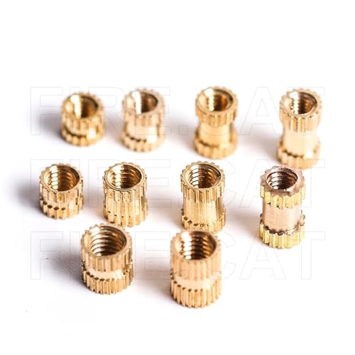 Rändelmuttern aus Messing M2 M2.5 M3 M4 M5 M6 Messing-Wärmeeinsatzmutter-Sortiment-Set Heißschmelz-Mutterneinsatzgewinde Rändelmuttern mit Doppelköper-Einbettung Kupfermuttern(250 Pcs Set B) von SAJMAKUWLA