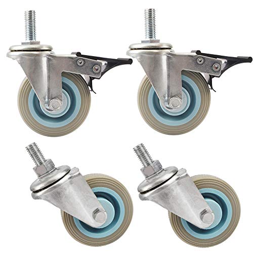 Rollen, Möbelrollen, 4 Möbelräder 3 Zoll 75 mm Gewinde M12 Babybett mit Bremse Schwenkbar Universal Geräuscharm Gummi 200 kg Rollen, Möbelrollen, 4 Möbelräder 3 Zoll 75 mm Gewinde M12 Babybett mit Bremse Schwenkbar Universal Geräuscharm Gummi 200 kg von SAJMAKUWLA