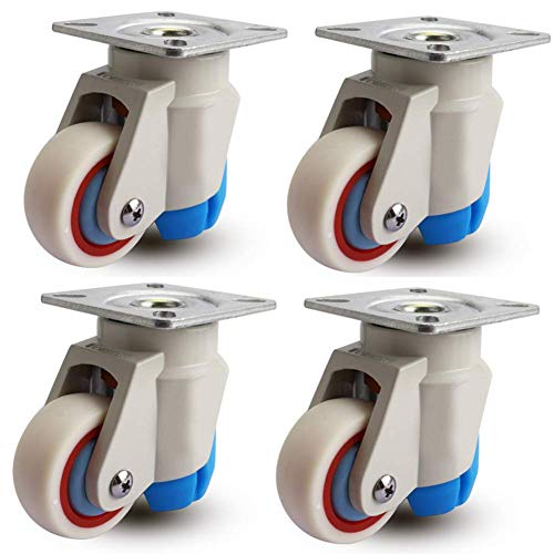 Rollen, Möbelrollen, 4 mit Stützfüßen 50 mm 2 Zoll Horizontale Einstellung Schwenkräder for den Industrietransport 800 kg pro Gruppe Geräuscharme Nylon-/Gummiplatte for das Krankenhaus(Beige PU) von SAJMAKUWLA