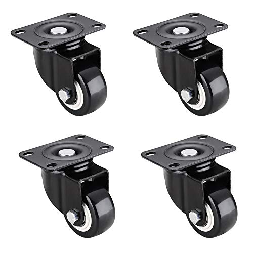 Rollen, Möbelrollen, Universal-Plattenräder, drehbar mit Bremsen, PU, ​​2,5 Zoll, for Möbelwagen, Sofa, Tisch, 4 Stück pro Set, strapazierfähig – maximale Tragkraft bis zu(2.5inch(4swivel)) von SAJMAKUWLA