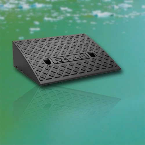 Rollstuhlrampe, 2" 3" 5" 7" Rise Lightweight Driveway Curb Ramps For Doorway Garage Warehouse Stroller Scooter(Black,H 17cm/6.7") von SAJMAKUWLA