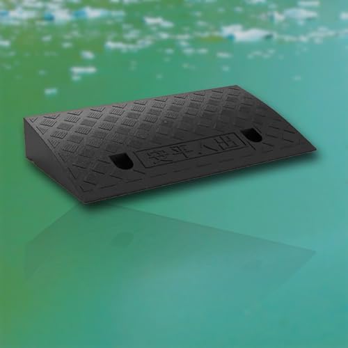 Rollstuhlrampe, 2" 3" 5" 7" Rise Lightweight Driveway Curb Ramps For Doorway Garage Warehouse Stroller Scooter(Black,H 9cm/3.5") von SAJMAKUWLA