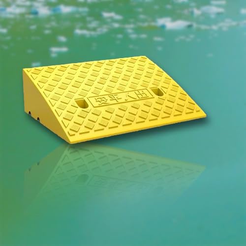 Rollstuhlrampe, 2" 3" 5" 7" Rise Lightweight Driveway Curb Ramps For Doorway Garage Warehouse Stroller Scooter(Yellow,H 15cm/6") von SAJMAKUWLA