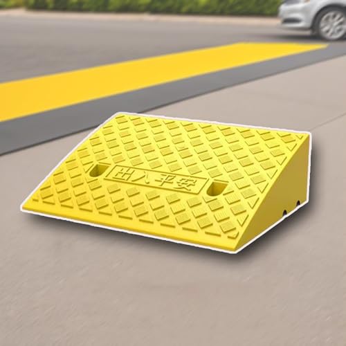 Rollstuhlrampe, 3" 8" Rise Portable Cars Driveway Ramps, Shed Ramps For Sidewalk Garage(Yellow,H 15cm/6") von SAJMAKUWLA