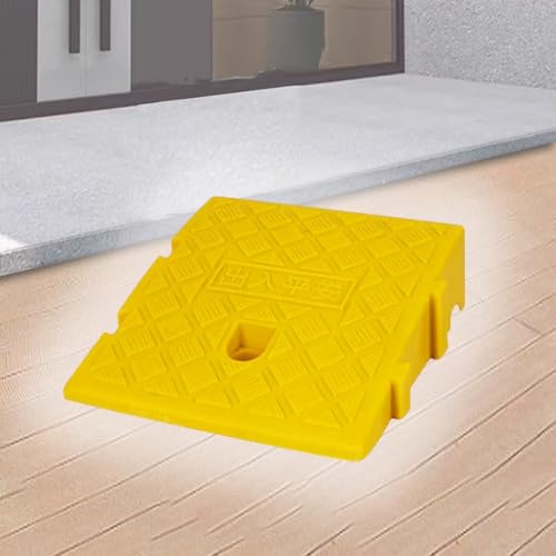 Rollstuhlrampe, 4" 5" Rise Small Threshold Ramp, Portable Interlocking Cars Driveway Ramps Shed Ramps(Yellow,25x27x7 cm) von SAJMAKUWLA