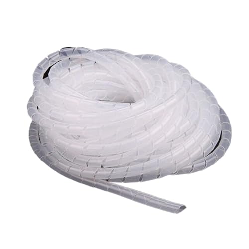 Spiralschlauch-Kabelschutz, 4mm-10mm Innendurchmesser Leitungsschutz Abdeckung Rohr Kabel Draht Wicklung(White,ID 10mm (8 meter)) von SAJMAKUWLA