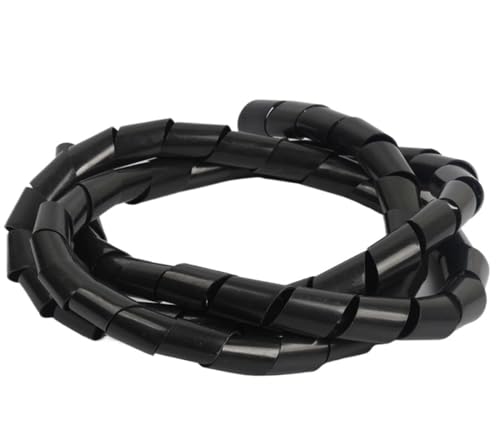 Spiralschlauch-Kabelschutz, Drahtleitungswickler-Schutzspirale Kabelschutz Wicklungskabelwickler-Managementhülse(Dia 25mmlength 2 Meter Black) von SAJMAKUWLA