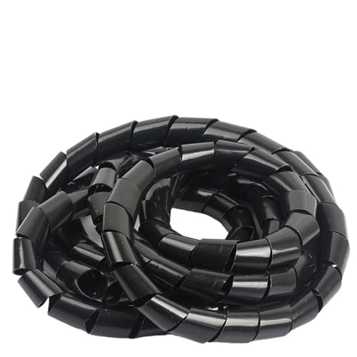Spiralschlauch-Kabelschutz, OD 4mm-20mm Spirale Verpackung Rohr Weiß Schwarz Draht Organizer(Black,20mm x 2.7 Meter) von SAJMAKUWLA