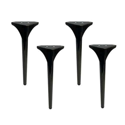 Tischbeine Metall, Tischbeine aus Metall mit Gold-Finish for DIY-Möbelprojekte. Robuste Ersatzfüße for Schreibtisch, Couchtisch und Teetisch. Verstellbar 40 cm/15,7 Zoll(Brushed Black,35cm/13.8in) von SAJMAKUWLA