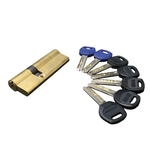 Zylinderschloss, 65–110 mm Messing-Schließzylinder mit 2 + 5 Schlüsseln, Sicherheitsschlosskern for Eingangstüren, Türgriff-Schließzylinder(70mm Middle) von SAJMAKUWLA