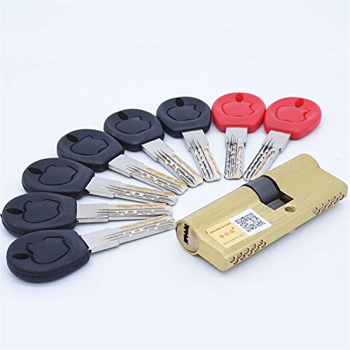 Zylinderschloss, Doppelstift-Sicherheitstürzylinder, Serpentinennut, vorgespanntes Schloss, 65, 75, 85, 95, 110 mm, Zylinder AB-Schlüssel, Eingangstürschloss aus Messing(85(32.5 52.5)) von SAJMAKUWLA