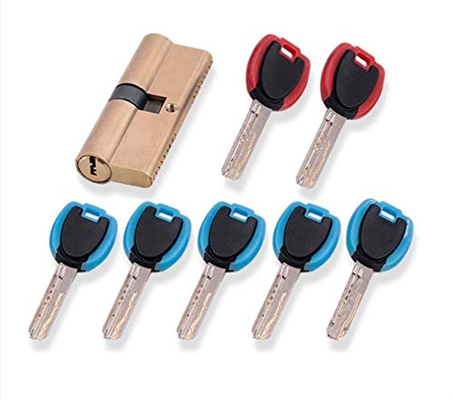 Zylinderschloss, Türzylinder-Vorspannungsschloss, 65 70 80 90 115 mm, Zylinder AB-Schlüssel, Diebstahlschutz, Eingangstürschloss aus Messing, verlängerter Kern, verlängerte Schlüssel(70(32.5 37.5)) von SAJMAKUWLA