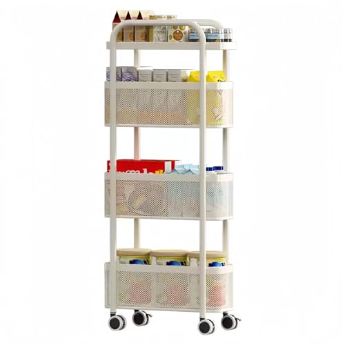 Küchenwagen schmal Schlafzimmer Trolley Multifunktionaler Nischenregal für Geeignet für Wohnzimmer Büro Waschküchen Bad Aufbewahrungswagen Platzsparend von SAKDAK