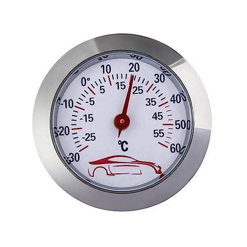 SAKEIOU Mini-Auto-Thermometer, -30 bis 60 ℃, eingebettetes Temperaturprüfgerät, Anzeige, 43 mm rundes Zifferblatt, analoges Temperatur-Thermometer, wie abgebildet von SAKEIOU