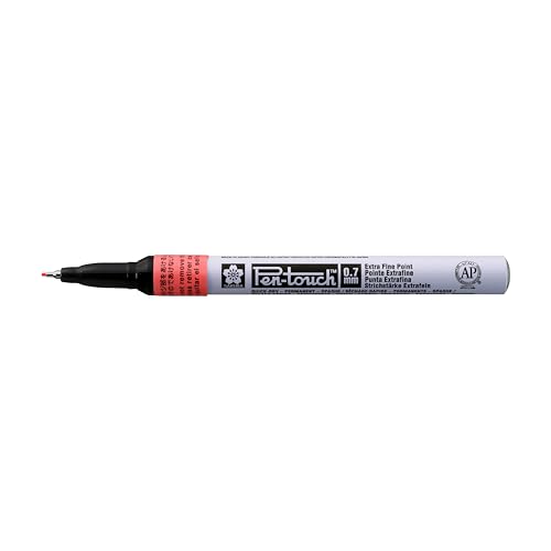 SAKURA Pen-Touch Extra Fine Marker - Fluoreszierendes Rot - 0,7 mm Feder - Schreibt auf Metall, Glas, Holz & mehr von SAKURA