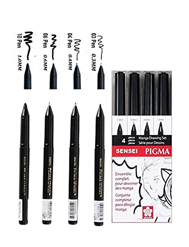 SAKURA Manga Set schwarz Pigma SENSEI Set 4 Stk. Japan SAKURA Manga Set schwarz Pigma SENSEI Set 4 Stk. Japan von SAKURA