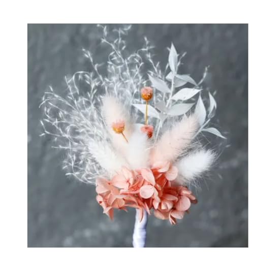 Trockenblumen mit Box - Mini Trockenblumenstrauß für kleine Vasen - Tischdeko und kreative Geldgeschenkverpackung - getrocknete Blumen zum Basteln - Scrapbook Zubehör - Geldgeschenk Hochzeit (Rosa) von SALABAS