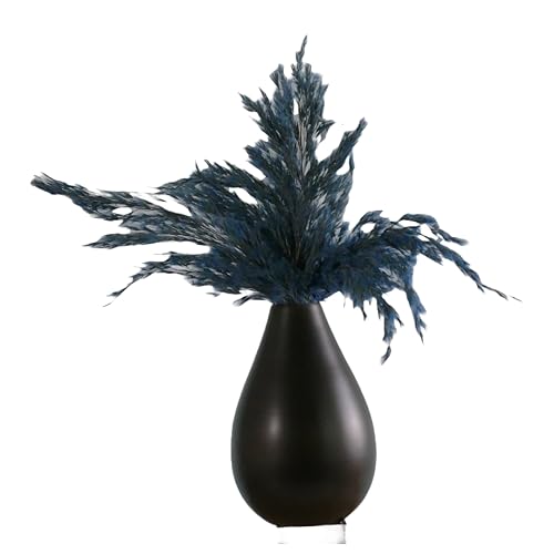 Vase schwarz für Pampasgras - Trockenblumen -künstliche Pflanzen - Deko Wohnzimmer - Tischdeko - Badezimmer Deko - Schlafzimmer Deko - Ø 10 cm H 15 cm von SALABAS