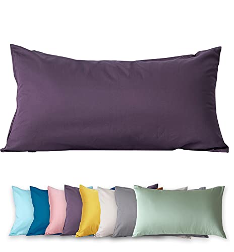 SALAD HOUSE Kissenbezug 40 x 80cm, 400TC 100% Baumwolle, Superweicher Kopfkissenbezug Kissenhülle Bettkissenbezug Pillowcase (Lavender Aura mit Reißverschluss) von SALAD HOUSE