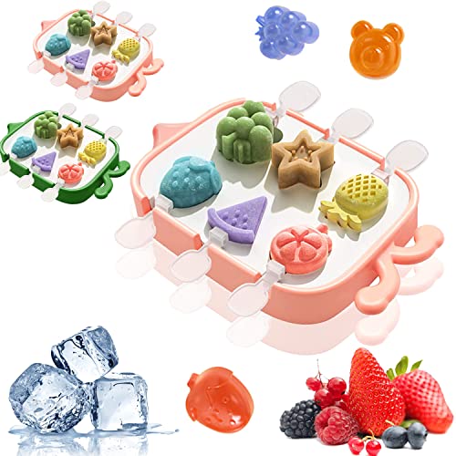 6 Zellen Eis Am Stiel Formen, Wiederverwendbar Popsicle Formen, Für DIY Dessert, Silikonform Eisformen, Für Kinder Und Erwachsene, Schokolade, Obst (Rosa) von SALADOCY