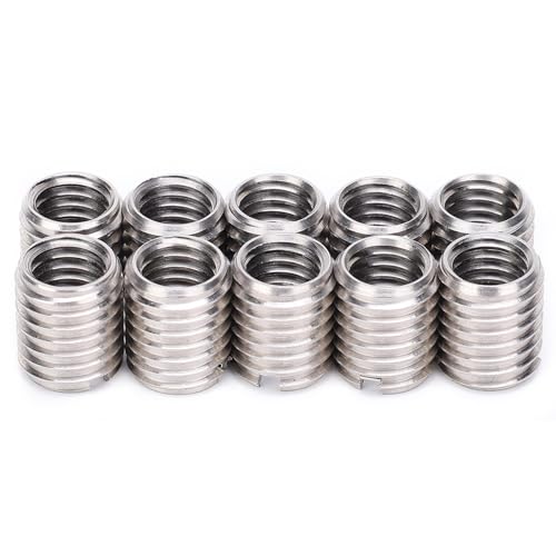 10 Stücke Gewindeeinsatz Reduziermutter M8 auf M10 Edelstahl Reparatur Einsatzmutter,Gewinde Gewindemuttern Umbausatz (Innen M8 x 1.25 Außen M10 x 1.5 lang 12 mm) von SALALIS