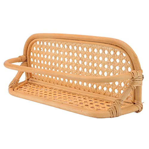 SALALIS Rattan-Wandregal, Handgefertigter Weiden-Hängekorb, Natürliches Rattan-Hängeregal, Wandregal für Badezimmer, Küche, Wohnzimmer von SALALIS