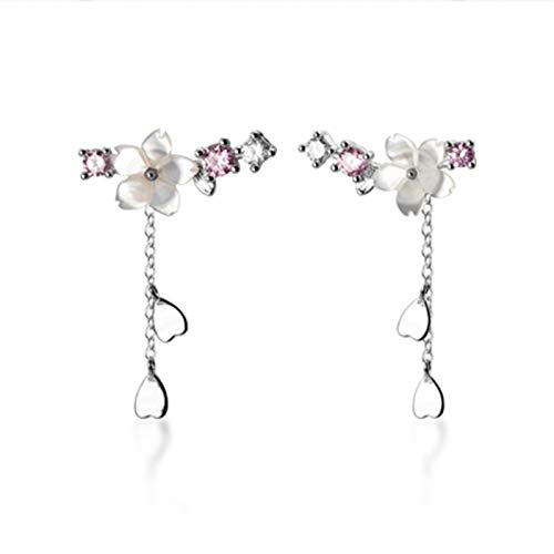 925 Sterling Silber Mode Blume Kirschblüten Design Lady Frauen Tropfen Ohrringe Schmuck Geschenk von SALAN