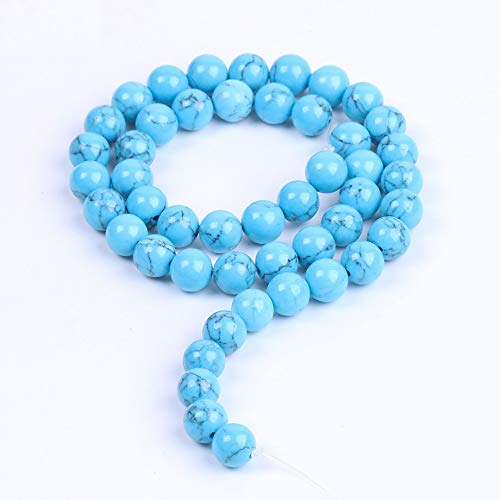 Blaue Türkisse Lose Perlen 4 6 8 10mm Smooth Howlite Stein Pick Größe Für Halsketten Armbänder Ohrringe Armaturen Schmuckherstellung von SALAN