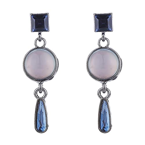 Geometrische Aussage Hämatit Überzug Blau Strass Clip Auf Ohrringe Für Frauen Luxus Nicht Stück Hochzeit Ohrclips Schmuck von SALAN