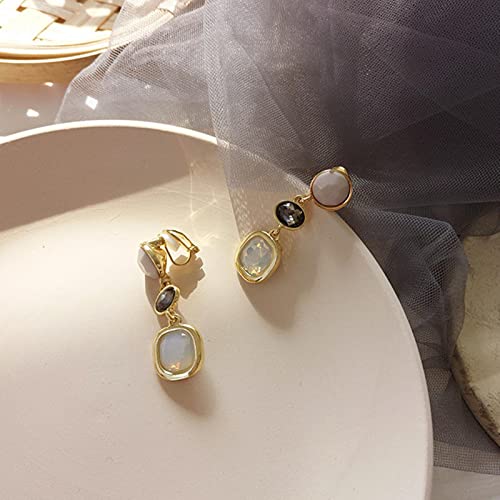 Geometrische Aussage Hämatit Überzug Blau Strass Clip Auf Ohrringe Für Frauen Luxus Nicht Stück Hochzeit Ohrclips Schmuck von SALAN