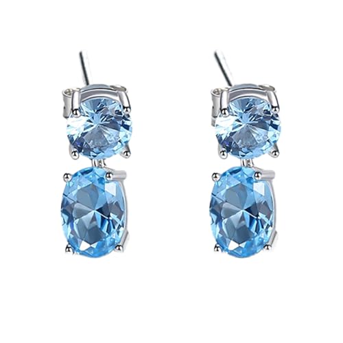 Luxus Blue Topaz Tropfen Ohrringe Für Frauen Hochzeit Engagement Fine Jewelry Silver Luxus Blue Topaz Tropfen Ohrringe Für Frauen Hochzeit Engagement Fine Jewelry Silver von SALAN