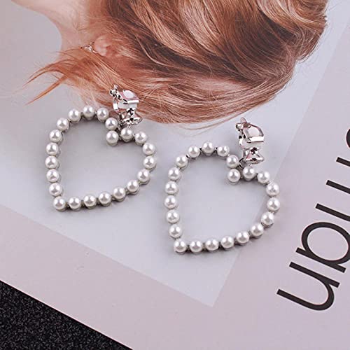 Neue Gold Silber Liebe Herz Clip Auf Ohrringe Kein Durchbohrt Für Frauen Koreanischen Stil Perlenohrringe Party Hochzeit Schmuck von SALAN
