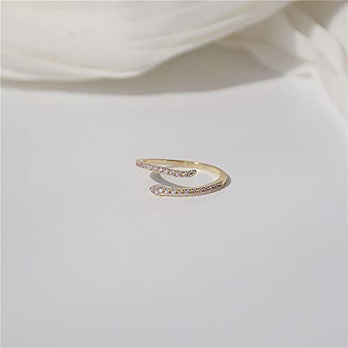 SALAN 14 Karat Echt Gold Schlange Cz Ring Für Frauen Verstellbares Offenes Design Pflaster Zirkon Schlangenring Hochzeitsschmuck Geschenk SALAN 14 Karat Echt Gold Schlange Cz Ring Für Frauen Verstellbares Offenes Design Pflaster Zirkon Schlangenring Hochzeitsschmuck Geschenk von SALAN