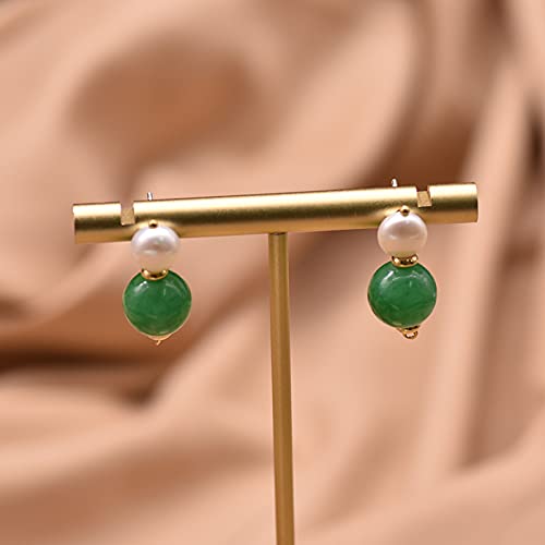 SALAN Natürliche Süßwasserperle Und Runde Grüne Handgemachte Ohrringe Frauen Smaragd Ohrringe Schmuck SALAN Natürliche Süßwasserperle Und Runde Grüne Handgemachte Ohrringe Frauen Smaragd Ohrringe Schmuck von SALAN