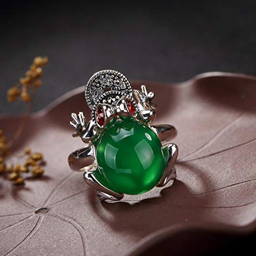 Vingtage Open Ring Rot Granat 925 Sterling Silber Ring Tier Kröte Frosch Ringe Für Frauen Partei Schmuck Finger Zubehör von SALAN