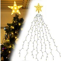 2m Weihnachtsbaum Lichterkette LED mit Weihnachtsbaumspitze Stern, 8 Girlanden und 1 Sternspitze, 9 Beleuchtungsmodi und Memory-Funktion 2m Weihnachtsbaum Lichterkette LED mit Weihnachtsbaumspitze Stern, 8 Girlanden und 1 Sternspitze, 9 Beleuchtungsmodi und Memory-Funktion von SALCAR