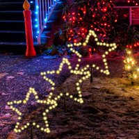 2m Weihnachtsbeleuchtung Außen, 3er 45cm 150LED Stern Weihnachtsdeko Garten, Außenbeleuchtung Stableuchte mit Erdspieß, Warmweiß 2m Weihnachtsbeleuchtung Außen, 3er 45cm 150LED Stern Weihnachtsdeko Garten, Außenbeleuchtung Stableuchte mit Erdspieß, Warmweiß von SALCAR