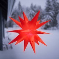 60cm 3D Papierstern Beleuchtet LED Stern Weihnachtsdekoration Fenster, Weihnachtsstern Hängend mit 18 Spitzen, Rot 60cm 3D Papierstern Beleuchtet LED Stern Weihnachtsdekoration Fenster, Weihnachtsstern Hängend mit 18 Spitzen, Rot von SALCAR