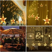 Beleuchteter Weihnacht Sternenvorhang Lichterkette 138 LED, mit Fernbedienung, Energieklasse A+++ von SALCAR