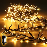 LED Cluster Lichterkette Außen Weihnachtslichterkette Warmweiß 15m 1500er LED 8 Modi und Memory, Christbaumbeleuchtung von SALCAR