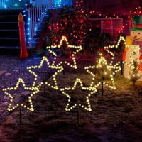 LED Leuchtstäbe 60cm 6er Stern Garten LED Leuchtstern Warmweiß LED Lichterkette von SALCAR
