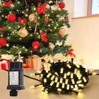 LED Lichterkette 16M 100er LED, 8 Modi, Timer und Memory, Warmweiß Weihnachtsbaum Christbaumbeleuchtung Außen von SALCAR