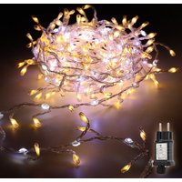 LED Lichterkette Außen Warmweiß & Kaltweiß Lichterkette Weihnachtsbaum 14 Modi, 3m 160 LED Weihnachtsbeleuchtung Weihnachtsdeko von SALCAR