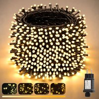 LED Lichterkette Außen Weihnachtsbeleuchtung Weihnachtsdeko Warmweiß 20m 300er LED, 9 Modi, Warmweiß bis Gelb(2800K-1800K) Dimmbar von SALCAR