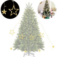 LED-Lichterkette Christbaumbeleuchtung mit Ring Sterne Lichterkette Weihnachtsbaum 1,5M mit Fernbedienung und 9 Modi, Warmweiß LED-Lichterkette Christbaumbeleuchtung mit Ring Sterne Lichterkette Weihnachtsbaum 1,5M mit Fernbedienung und 9 Modi, Warmweiß von SALCAR