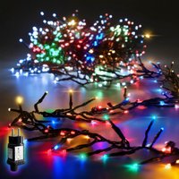 LED-Lichterkette LED Cluster Lichterkette Außen Weihnachtslichterkette Bunt 5m 500er LED 8 Modi und Memory,Christbaumbeleuchtung von SALCAR