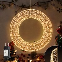 LED-Lichterkette LED Dekokranz Ø45cm 720LEDs Wandkranz Hängekranz Weihnachtsdeko Fenster Lichterkranz Türkranz Timer & Memory Innen/Außen Warmweiß von SALCAR