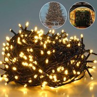 LED Lichterkette Outdoor Indoor Weihnachtsbeleuchtung Außen Warmweiß, Wasserdicht, 8 Beleuchtungsmodi und Memory-Funktion, 15m von SALCAR