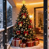 LED Lichterkette Weihnachtsbaum mit Ring weihnachtsbaumbeleuchtung mit Fernbedienung 2m 430 LED mit 12 Girlanden mit Baumspitze-Stern LED Lichterkette Weihnachtsbaum mit Ring weihnachtsbaumbeleuchtung mit Fernbedienung 2m 430 LED mit 12 Girlanden mit Baumspitze-Stern von SALCAR